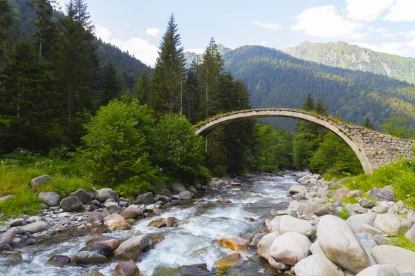 Eski tarihi taş köprüler ve doğa manzarası