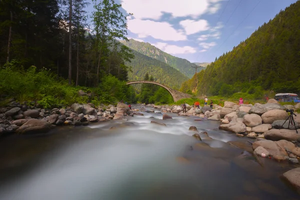 Viejos Puentes Piedra Históricos Paisajes Naturales — Foto de Stock