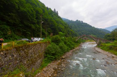 Eski tarihi taş köprüler ve doğa manzarası