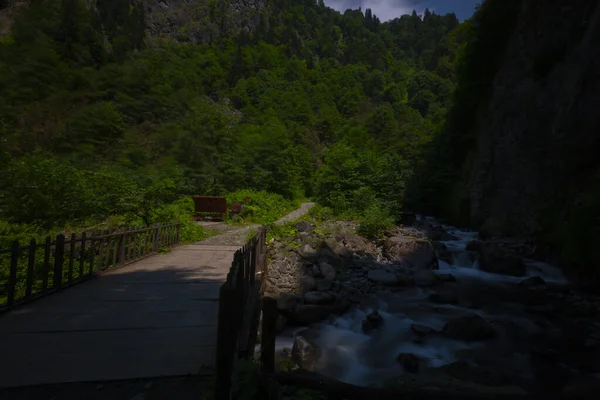 Bulut Waterfall Vattenfallen Rize Ligger Tjärströmmen Flyter Genom Amlhemin Distriktet — Stockfoto