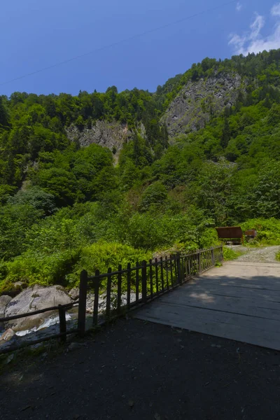 Bulut Waterfall Una Las Cascadas Rize Encuentra Corriente Alquitrán Que —  Fotos de Stock