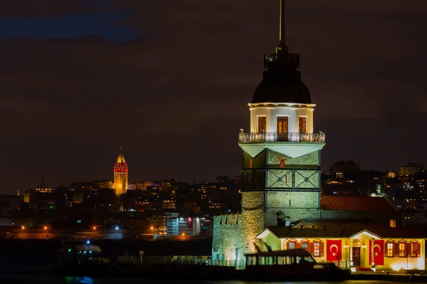 Ortaçağ Bizans Döneminden Beri Leander Kulesi Leandros Kulesi Olarak Bilinen — Stok fotoğraf