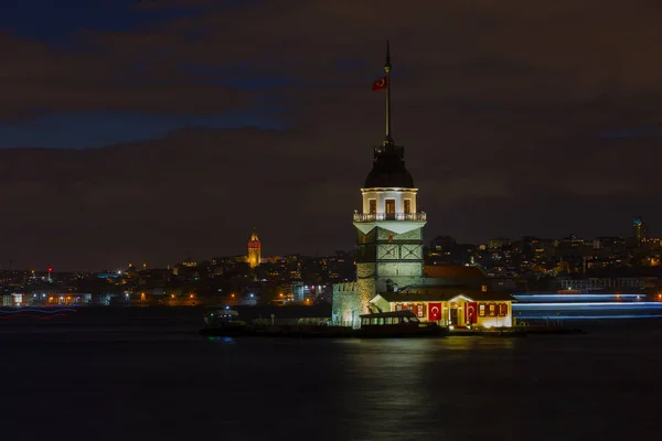 Ortaçağ Bizans Döneminden Beri Leander Kulesi Leandros Kulesi Olarak Bilinen — Stok fotoğraf