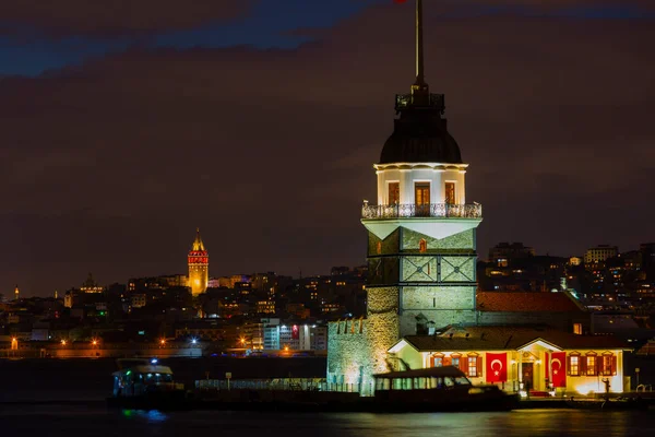 Maiden Tower Turkish Kulesi Also Known Leander Tower Tower Leandros — Stock Photo, Image