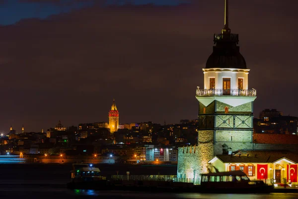 Maiden Tower Turkish Kulesi Also Known Leander Tower Tower Leandros — Stock Photo, Image