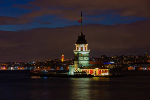 Maiden Tower Turkish Kulesi Also Known Leander Tower Tower Leandros — Stock Photo, Image