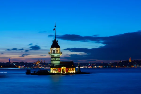 Maiden Tower Turkish Kulesi Also Known Leander Tower Tower Leandros — Stock Photo, Image