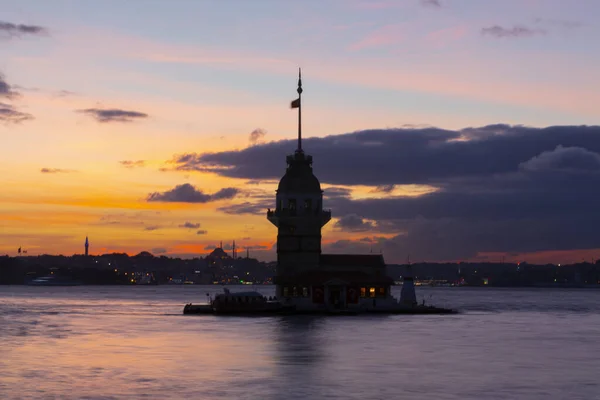Maiden Tower Turkish Kulesi Also Known Leander Tower Tower Leandros — Stock Photo, Image