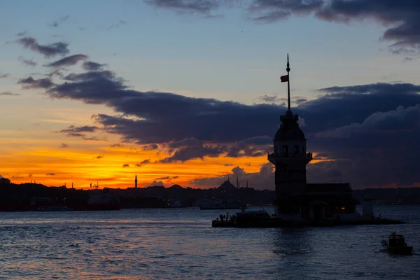 Tour Vierge Des Endroits Indispensables Vue Sur Bosphore Est Sans — Photo