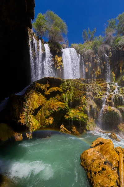 Водоспад Єркопру Англ Yerkopru Waterfall Знаменитий Водоспад Розташований Річці Гоксу — стокове фото