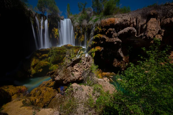 Cachoeira Yerkopru Uma Famosa Cachoeira Localizada Rio Goksu Distrito Hadim — Fotografia de Stock