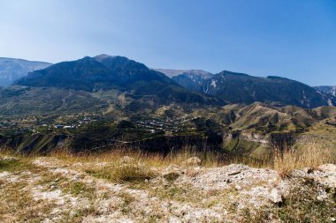 Kafkasya dağlarında bir dağ köyü. - Rusya. Dağıstan. 