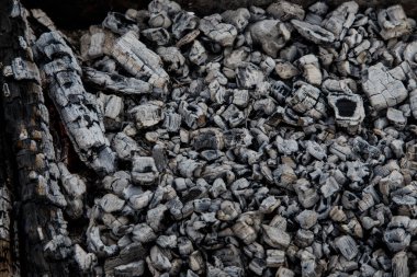 Beyaz külle kaplı kömür.