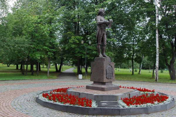 Monumento Derzhavin Parque Dique Petrozavo — Fotografia de Stock