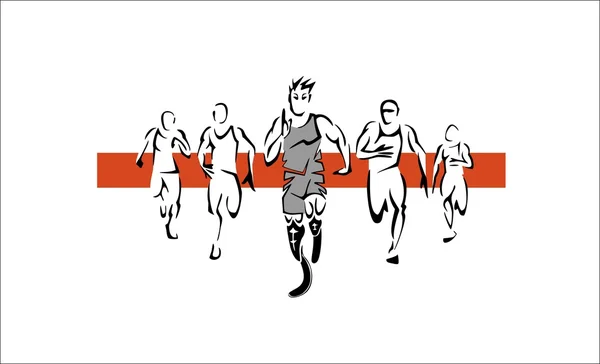 Niepełnosprawny lekkoatleta, sprinter — Wektor stockowy