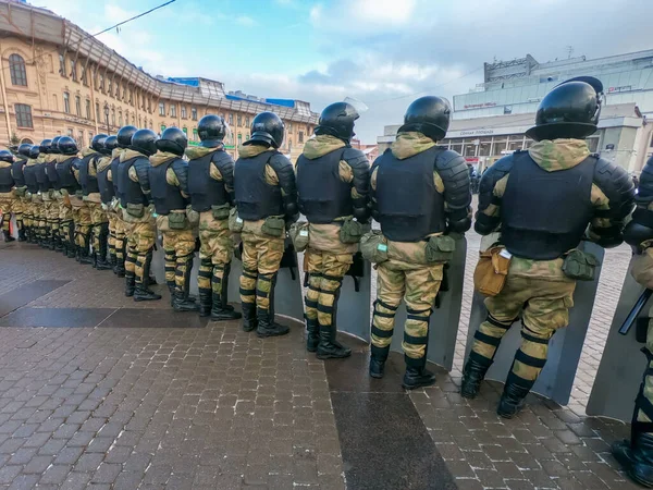 San Petersburgo, Rusia, 31 de enero de 2021. Protestas anticorrupción tras el arresto de Alexei Navalnys en el Palacio de Putins — Foto de Stock
