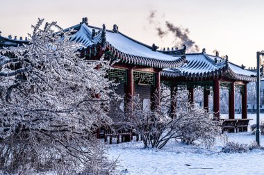 Çin, Changchun 'daki Nanhu Parkı' nın kış manzarası yoğun kar yağışından sonra
