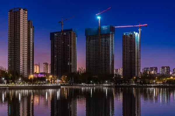 Budowa Rozbudowa Placu Budowy Changchun Chiny — Zdjęcie stockowe