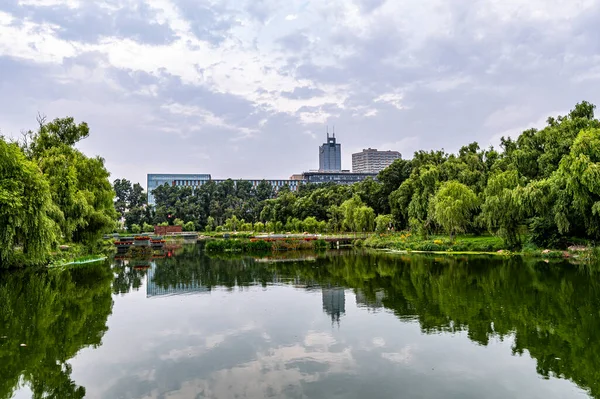 Het Landschap Van Het North Lake National Wetland Park Changchun — Stockfoto