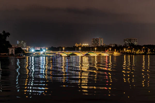 Vista Noturna Parque Nanhu Changchun China Verão — Fotografia de Stock