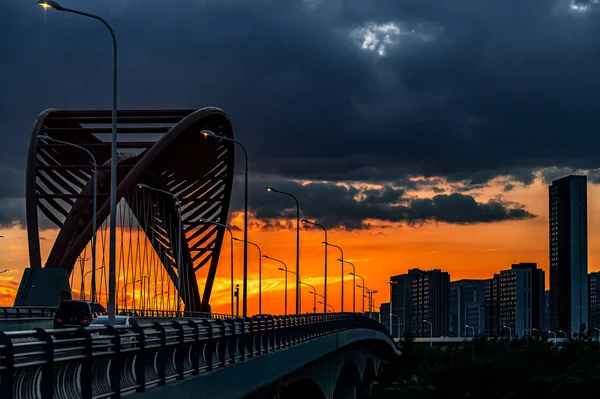 Vista Noturna Parque Wetland Nanxi Changchun China — Fotografia de Stock