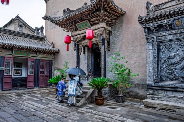 7 Mayıs 2025, Qiao Aile Bileşimi, Jinzhong, Shanxi, Çin 'de antik bir yerleşim yeri..