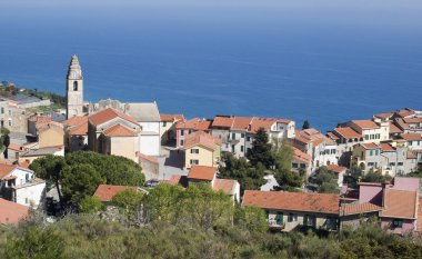 Cipressa. İtalya Liguria bölgesinin antik köy