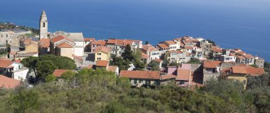 Cipressa. İtalya Liguria bölgesinin antik köy