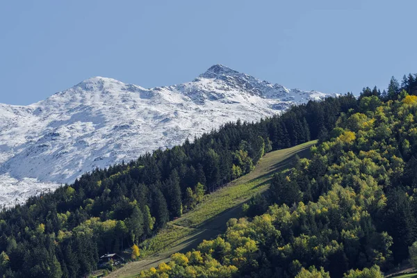 Scenic view of snowcapped mountains of Valtellina valley, Lombardy region, Sondrio province, Italy