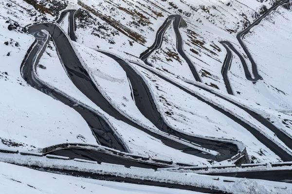 Curva Estrada Montanha Stelvio Pass Tirol Sul Itália — Fotografia de Stock