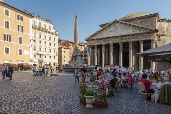Rome Italië Juni 2021 Uitzicht Het Plein Van Pantheon Ook — Stockfoto