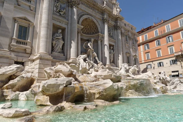 Híres Barokk Trevi Szökőkút Rómában Olaszországban — Stock Fotó