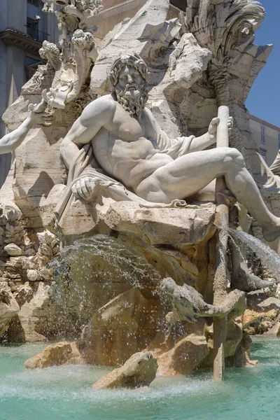 Fontana Del Quatro Fiumi Fontein Van Vier Rivieren Piazza Navona — Stockfoto