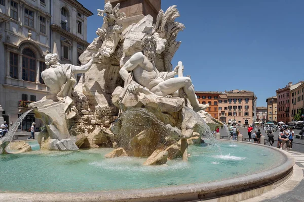 Rome Italy June 2021 Fontana Del Quatro Fiumi Fountain Four — Stock Photo, Image