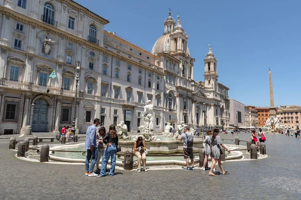 Roma Itália Junho 2021 Piazza Navona Exemplo Significativo Arquitetura Arte — Fotografia de Stock