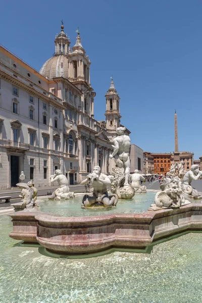 Fuente Mora Plaza Navona Una Las Fuentes Renacentistas Más Famosas — Foto de Stock