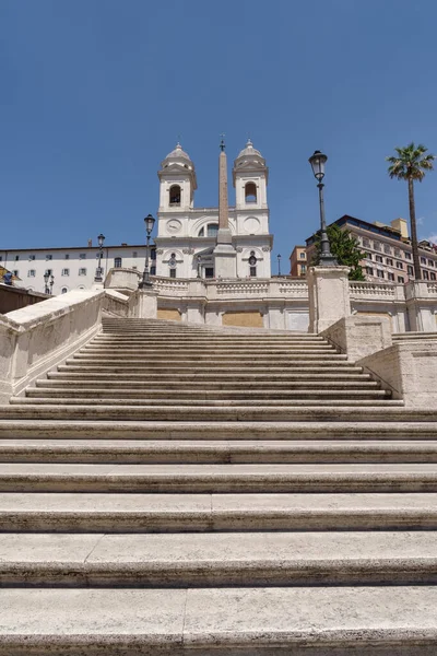 Beroemde Trap Van Piazza Spagna Trinita Dei Monti Kerk Rome — Stockfoto