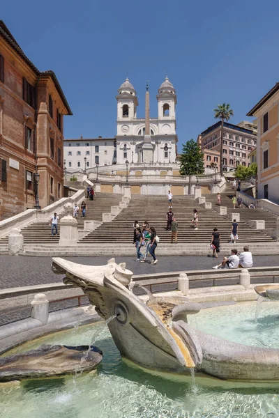 Rom Italien Juni 2021 Die Spanische Treppe Rom Vordergrund Ist — Stockfoto