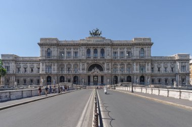 Roma, İtalya - 12 Haziran 2021: Corte di Cassazione 'nin Barok tarzı binası Roma' daki son çarenin en yüksek temyiz mahkemesi