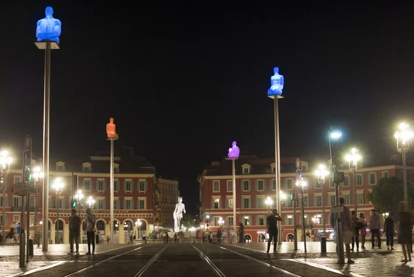 Bonito, Francia. Plaza Massena en la noche — Foto de Stock