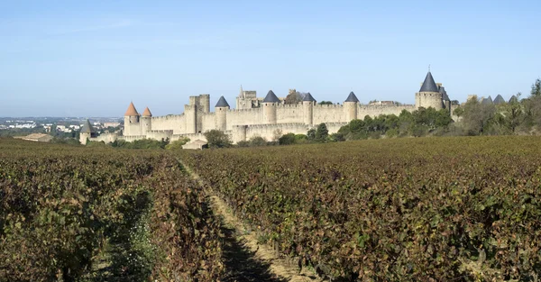 Wzmacniane zabytkowej miejscowości Carcassonne, Francja — Zdjęcie stockowe