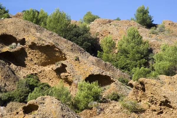 As falésias de pedra calcária do parque nacional de Calanques — Fotografia de Stock