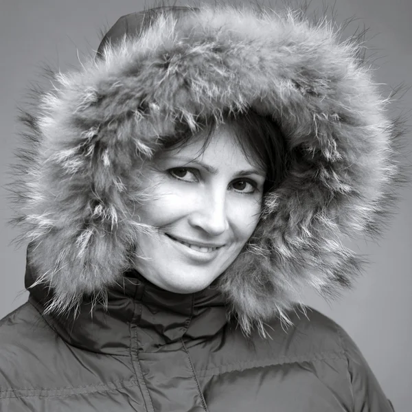 Kürk başlık kadın portresi — Stok fotoğraf