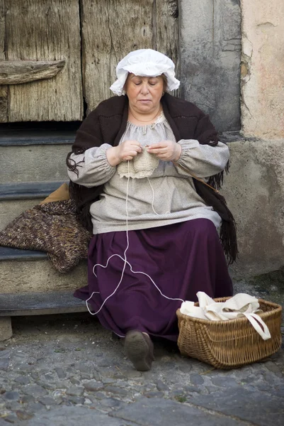 Partecipante alla festa in costume medievale — Foto Stock