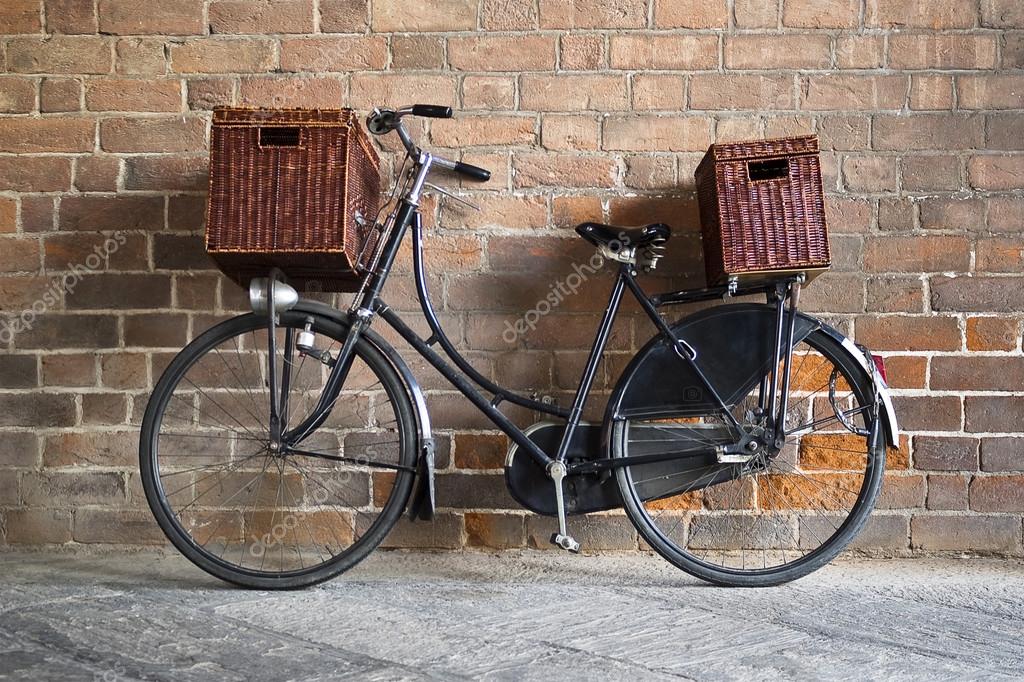 old fashioned bicycle with basket
