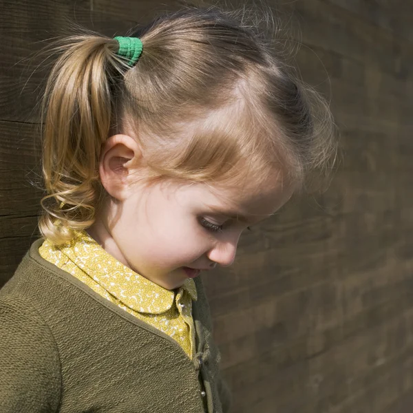 Little girl closeup outdoors — Stock Photo, Image