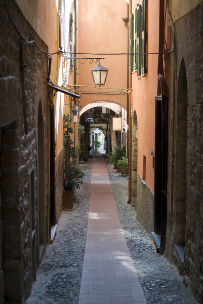 Typical italian medieval narrow street