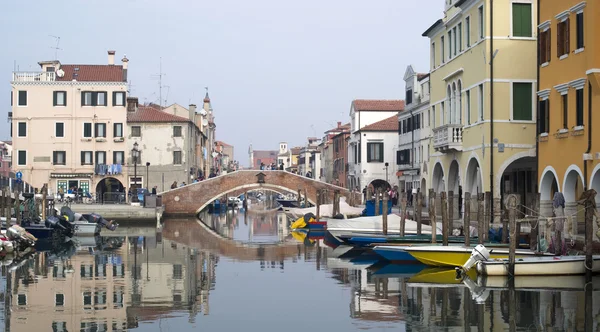 Chioggia, widok na kanał Vena — Zdjęcie stockowe