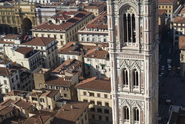 Giotto's bell tower seen from the top of the Duomo — Stock Photo, Image