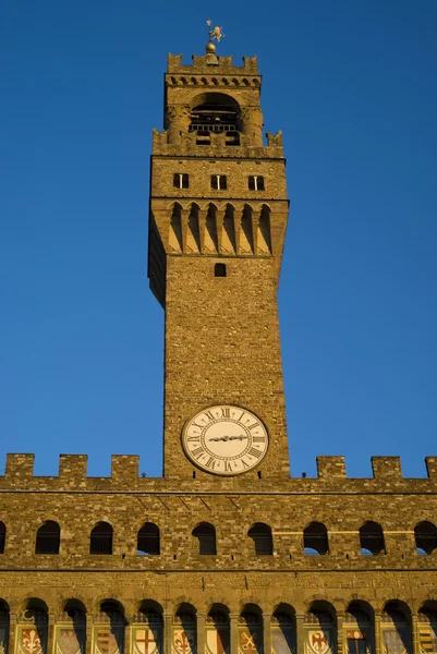 Wieża z palazzo vecchio, Florencja, Włochy — Zdjęcie stockowe
